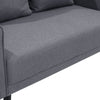 2 Seater Linen Fabric Sofa Armchair Settee Home Office Couch Chair W/Pillow