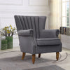 Modern Accent Armchair Single Linen Fabric Wing Back Queen Fireside Sofa Chair