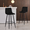 2pcs Dining Chairs Barstools Set Velvet Cushion Padded Metal Legs Kitchen Chair