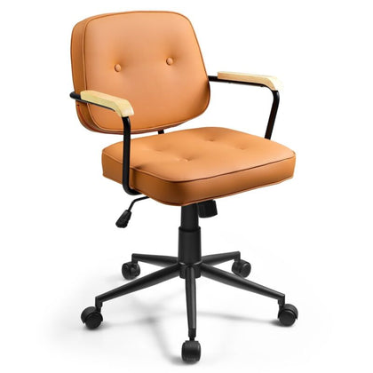 Home Office Chair Height Adjustable PU Leather Desk Chair Rocking Backrest