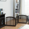 3-Panel Wooden Dog Gate Freestanding Pet Fence Baby Folding Safety Barrier