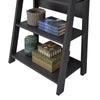 5 Tier Ladder Shelf Storage Shelving Unit Bookcase Wooden Black Display Stand