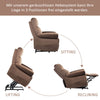 Single Sofa Fabric Power Lift Electric Recliner Chair Armchair Rise Chair Brown