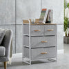 Fabric Bedside Cabinet Table Metal Frame Storage Unit Organiser Chest of Drawers