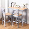 Pine Wood High Dining Table & 2 Chairs Breakfast Kitchen Dining Set Bar Bistro