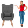 Fabric Single Sofa Armchair Lazy Balcony Living Room High Back Lounge Chair Grey