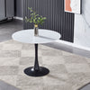 White/Grey Round Table & 2/4 Velvet Dining Chairs Seat Home Office Lounge Set UK