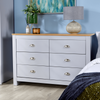 Chest of 6 Drawers Grey Wooden Bedroom Home Furniture Clothing Storage Sideboard