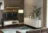 Modern TV Cabinet Stand with Sliding Door Living Room Bedroom - White