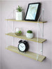 Large 3 Tier Metal Wire White Wall Floating Shelf Display Storage Shelves