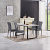 Grey Dining Table and Chairs 4/6 Set Retro Dining Room Chair Kitchen Home Office
