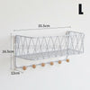 Wall Mounted Shelf Wire Rack Storage Unit With Hooks Basket Hanging Hanger NEW