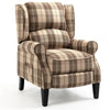 Recliner Sofa Armchair Fireside Push Back Recliner Chair w/ Footrest & Wood Legs