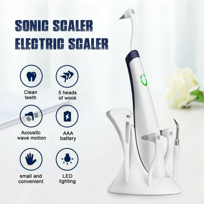 5in1 Tooth Polishing Cleaner Ultrasonic LED Electric Oral Teeth Cleaning Kit