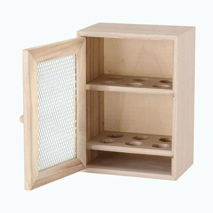 Rustic Style Egg Holder Cabinet Cupboard Wooden 2 Tier 12 Eggs Rack Storage Box