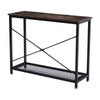 Industrial Console Table With Storage Shelf Hallway Living Room Slim Side Table