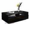 Modern High Gloss Rectangle Coffee Tea Table Solid with 4 Storage Drawers Shelf