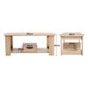 Beech Wooden 2 Tier Coffee Table Sofa Lounge Tea Table Livingroom with Drawer UK