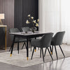 Set of 2 Dining Chairs Velvet Faux Leather Seat Modern Kitchen Chairs