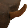 Dark Brown Bull Footstool Faux Leather Ottomans Living Room Home Gift Children