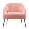 Upholstered Armchair Scalloped Sofa Lounge Fireside Oyster Tub Chair Velvet Pink