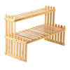 2 Tiers Bamboo Desk Storage Organizer Desktop Display Shelf Rack for Home Office