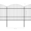 Garden Fence with Spear Steel (1.5-1.75)x6.8 m Black T2M3