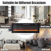 Mirror Glass Wall Electric Fire Wall Mounted Recessed Fireplace 36 40 50 60 inch