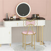 Set of 1/2 Vanity Chair Thicken Padded Lounge Dresser Seat Makeup Stool for Girl