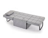 1 Seater Sofa Ottoman Grey Fabric ClicClac Recliner Chaise Sofabed Convertaible