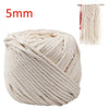5mm Natural Beige Cotton Twisted Cord Ropes Macrame String Artisan DIY Craft Set