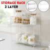 2 Tier Iron Spice Rack Bath Can Jar Holder Storage Shelf Stand Kitchen Organiser