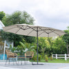 Extra Large 4.6M Garden Parasol Patio Umbrella Double Side Sunshade Sofa Outdoor