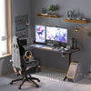 L-Shaped Corner Gaming Desk RGB PC Study Table Workstation Streaming Metal Legs