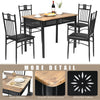 5PCS Dining Table & Chair Set Breakfast Bar Kitchen Furniture with Padded Seat