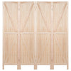 4 Panel Folding Room Divider Wood Wall Privacy Screen Protector V-Shaped Pattern