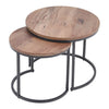 Round Industrial Wooden Side End Table Design Coffee Living Bed Room Furniture