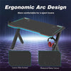 Professional Gaming Desk Gamer Table with RGB Lights Home Writing Workstation