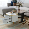 Stacking Nesting Coffee Tables Set of 2 Round Side Tables with Storage Drawers