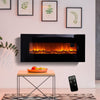 Wall Mounted 50inch Electric Fireplace Faux LED Flame Burning Heater With Remote