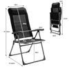 2 PCS Folding Garden Chair Relax Ergonomic Armchair 7 Level Adjustable Mesh Back