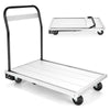 Folding Aluminum Alloy Platform Cart Heavy Duty Push Cart 4 TPR Wheels 350kg