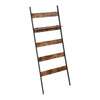 5-Tier Blanket Ladder Shelf/Wooden Towel Rack/Wall Leaning Shelf for Bathroom