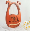 Lyre Harp 16 Strings Solid Mahogany Lyre String Instrument w/ Bag Tuning Hammer