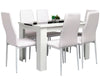 Wooden Dining Table and Chairs 4 / 6 Set Pu Leather Seat Kitchen Room Furniture