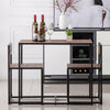 Rustic Breakfast Dining Table Set with Two Stools Modern Bar Pub Table Set UK