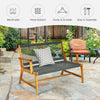 Garden Acacia Wooden Bench Chair Outdoor Patio Rope Loveseat Seating Furniture