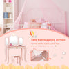 2 in 1 Kids Vanity Makeup Dressing Table & Chair Set W/ Tri-fold Mirror & Drawer