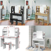 Dressing Table Mirror Makeup Table Bedroom Dresser Set 2 Drawers 4 Shelves