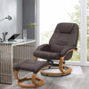 Adjustable PU Leather Recliner Armchair High Back Swivel Chair With Footstool